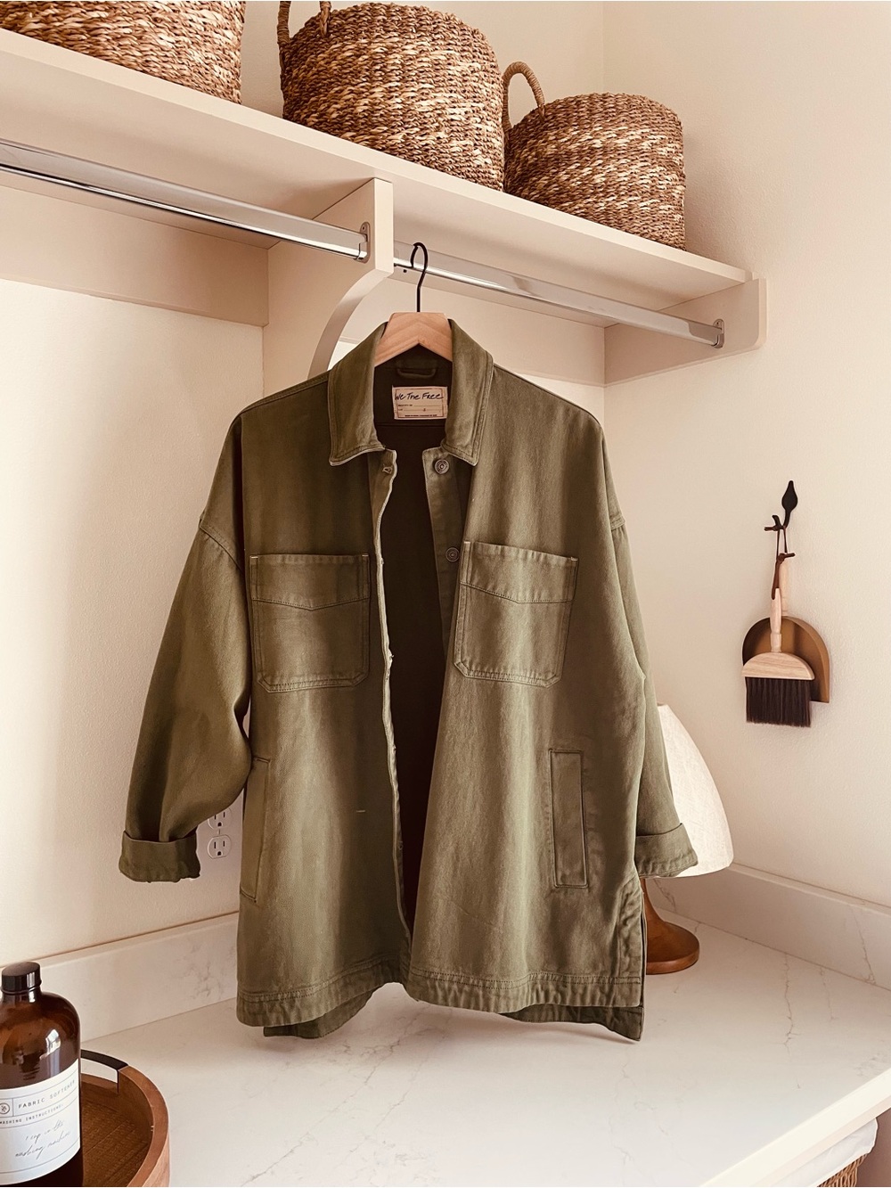 Free People Olive Green Military Field Jacket